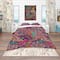 Designart 'Texture with Abstract Flowers' Bohemian & Eclectic Bedding Set - Duvet Cover & Shams